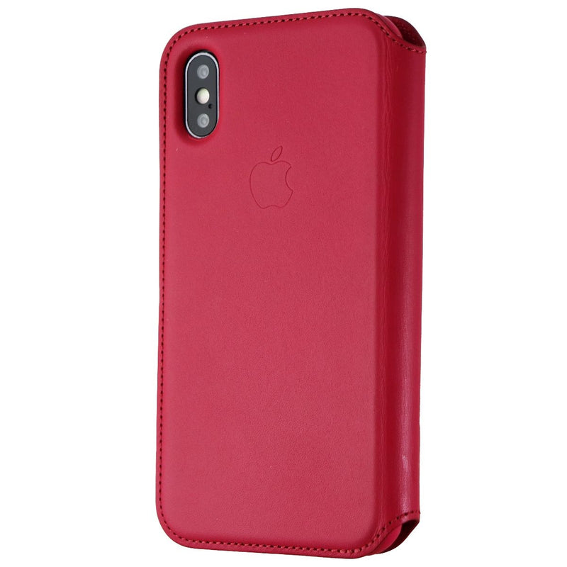 Apple Leather Folio Case For Apple iPhone X Smartphones - Berry/Red - Apple - Simple Cell Shop, Free shipping from Maryland!
