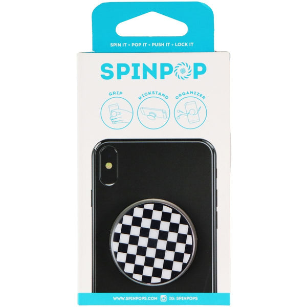 SpinPop Grip, Kickstand, Organizer Novelty Holder - Checker Pattern - SpinPop - Simple Cell Shop, Free shipping from Maryland!
