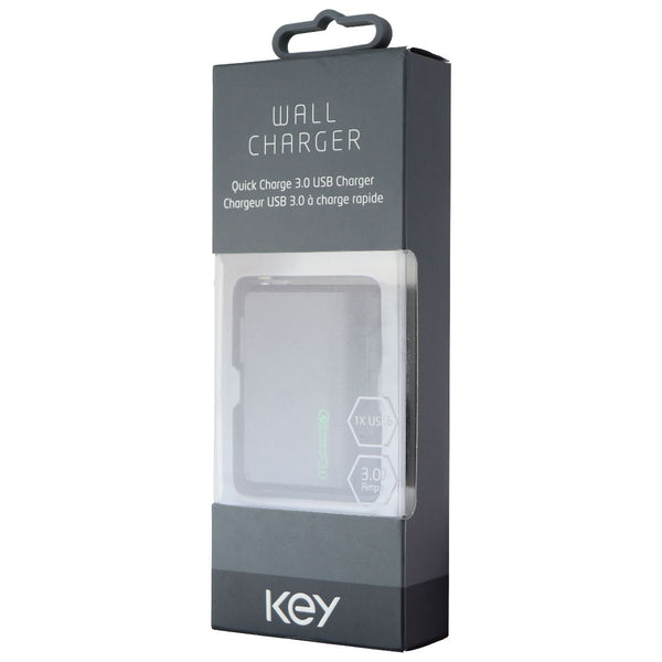 Key Quick Charge 3.0 Single USB Wall Charger Travel Adapter - Black - Key - Simple Cell Shop, Free shipping from Maryland!