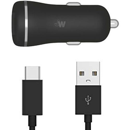Just Wireless Dual USB Port QC3.0 Car Charger w/ 6-Ft USB-C Cable - Black - Just Wireless - Simple Cell Shop, Free shipping from Maryland!