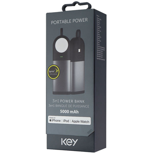 Key 3 in 1 Portable Power Bank for Apple Products - Black/Gray - Key - Simple Cell Shop, Free shipping from Maryland!