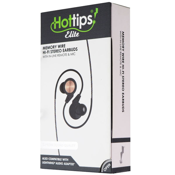 Hottips Elite 3.5mm Hi-Fi Stereo EarBuds w/ In-line Remote/Mic - Black & Gold - Hottips - Simple Cell Shop, Free shipping from Maryland!