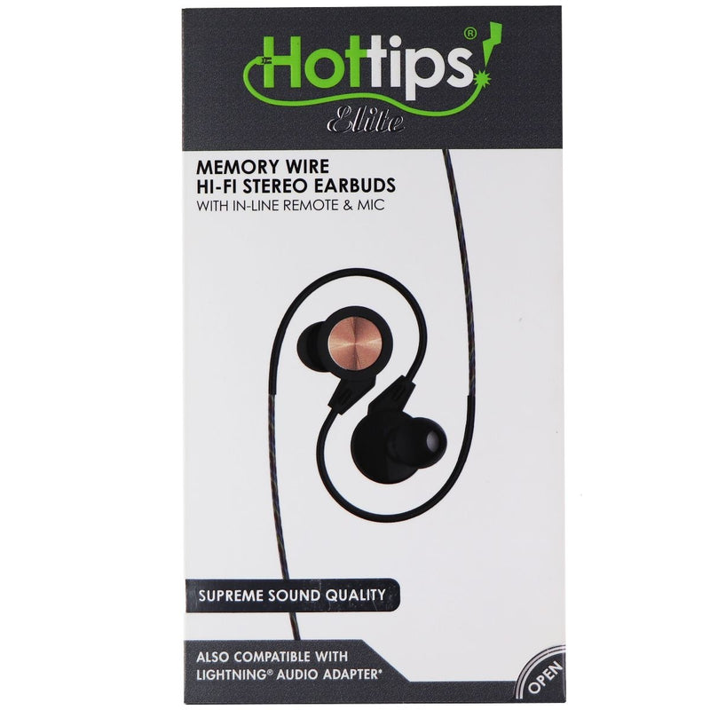Hottips Elite 3.5mm Hi-Fi Stereo EarBuds w/ In-line Remote/Mic - Black & Gold - Hottips - Simple Cell Shop, Free shipping from Maryland!