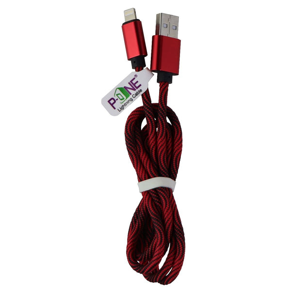 P-One (3.3-Foot) Braided MFi Cable for Apple Devices - Red/Black Pattern - P-One - Simple Cell Shop, Free shipping from Maryland!