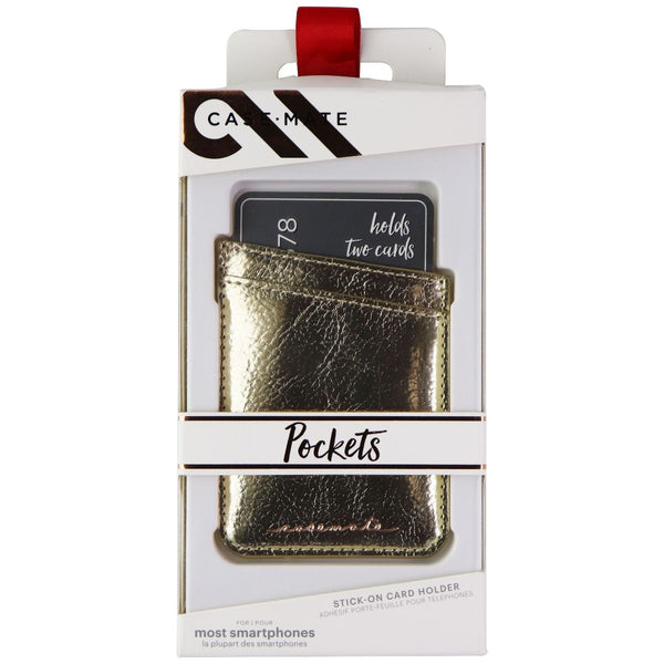 Case-Mate Pockets Stick-On Card Holder for Most Smartphones - Gold Leather - Case-Mate - Simple Cell Shop, Free shipping from Maryland!