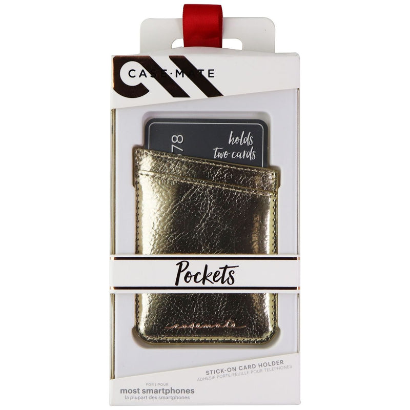 Case-Mate Pockets Stick-On Card Holder for Most Smartphones - Gold Leather - Case-Mate - Simple Cell Shop, Free shipping from Maryland!