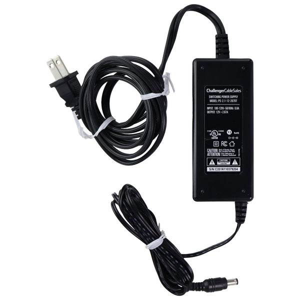 (12V/2.67A) Wall Charger Power Supply Adapter - Black (PS-2.1-12-267DT) - Challenger Cable Sales - Simple Cell Shop, Free shipping from Maryland!