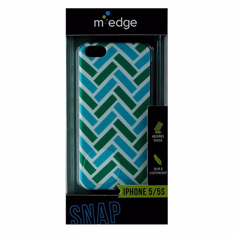 M-Edge Snap Series Hardshell Case for Apple iPhone 5/5s/SE - Blue/Green Chevron - M-Edge - Simple Cell Shop, Free shipping from Maryland!