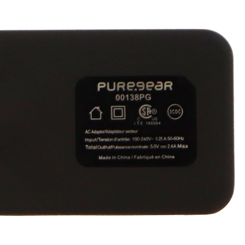 PureGear ( 60117PG ) 2.4A 12W Travel Adapter for USB Devices - Black - PureGear - Simple Cell Shop, Free shipping from Maryland!