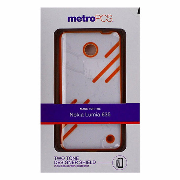 Metro PCS Hybrid Two Tone Shield Case for Nokia Lumia 635 - White / Orange - MetroPCS - Simple Cell Shop, Free shipping from Maryland!