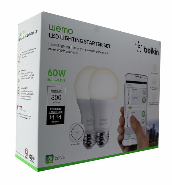 Belkin Wemo LED Lighting Starter Set - 2 Bulbs - White - Belkin - Simple Cell Shop, Free shipping from Maryland!