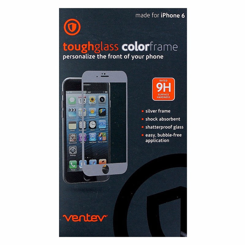 Ventev Toughglass Colorframe Screen Protection Kit for iPhone 6 - Silver - Ventev - Simple Cell Shop, Free shipping from Maryland!