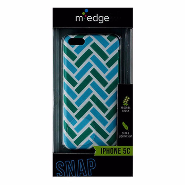 M-Edge Snap Series Hardshell Case for Apple iPhone 5c - Blue/Green Brick Chevron - M-Edge - Simple Cell Shop, Free shipping from Maryland!