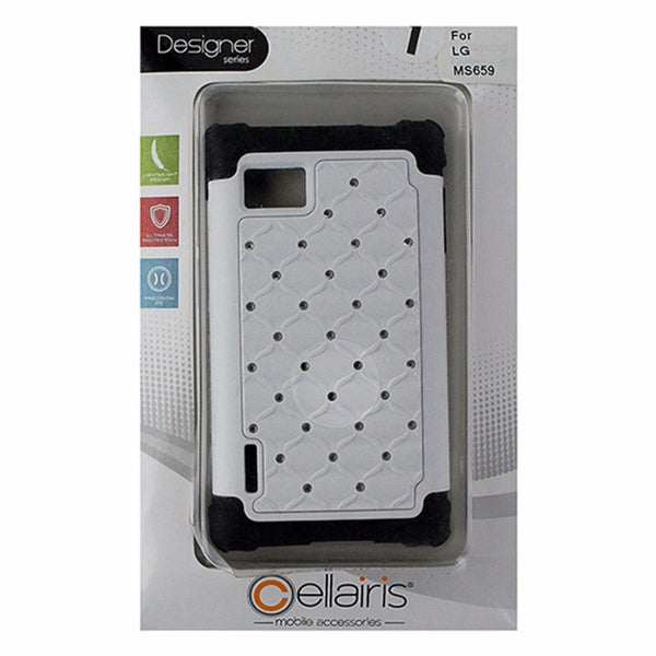 Cellairis Dual Layer Case or LG Optimus F3 MS659 - White / Diamonds / Black - Cellairis - Simple Cell Shop, Free shipping from Maryland!