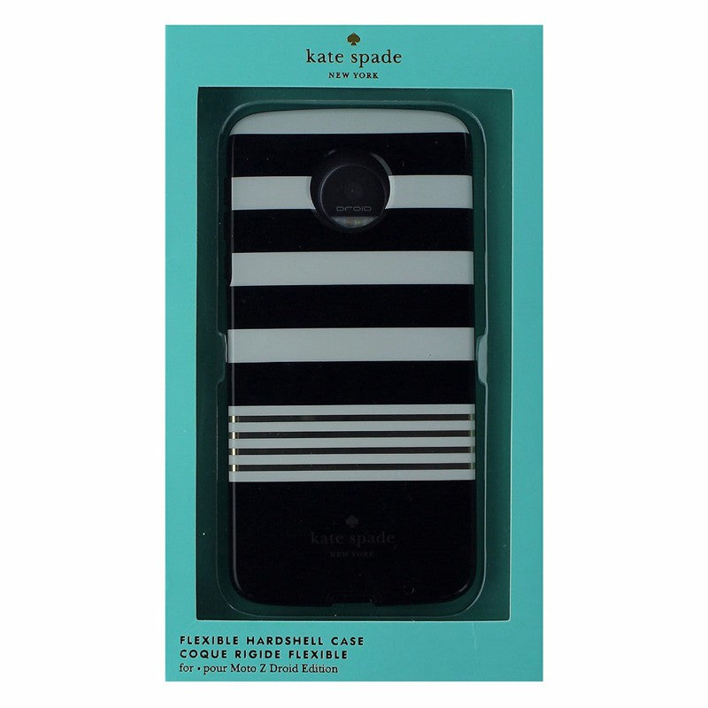 Kate Spade New York Flexible Hardshell for Moto Z Droid - Black and White Stripe - Kate Spade - Simple Cell Shop, Free shipping from Maryland!