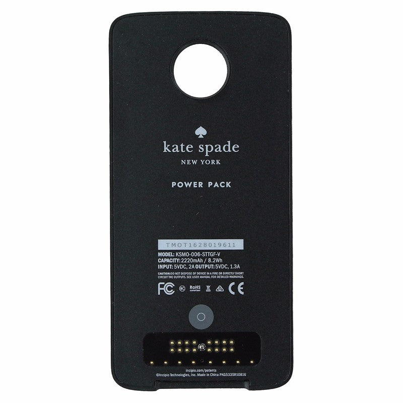 Kate Spade 2,220mAh Power Pack Moto Mod for Moto Z Phones - Black/White/Gold - Kate Spade - Simple Cell Shop, Free shipping from Maryland!