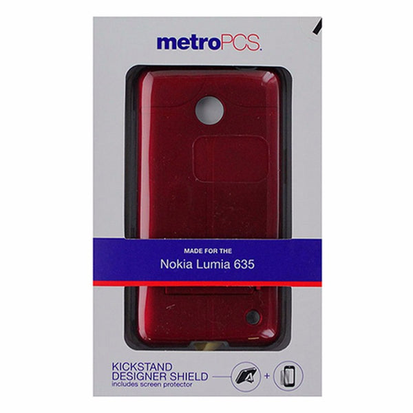 Metro PCS Dual Layer Kickstand Shield Case for Nokia Lumia 635 - Matte Red /Gray - MetroPCS - Simple Cell Shop, Free shipping from Maryland!