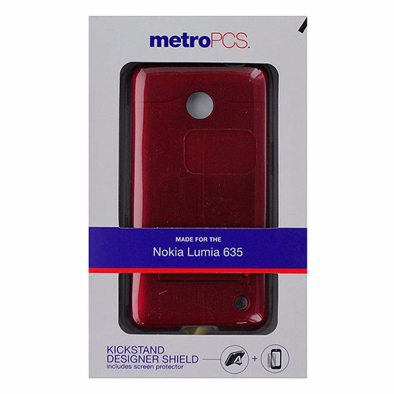 Metro PCS Dual Layer Kickstand Shield Case for Nokia Lumia 635 - Matte Red /Gray - MetroPCS - Simple Cell Shop, Free shipping from Maryland!