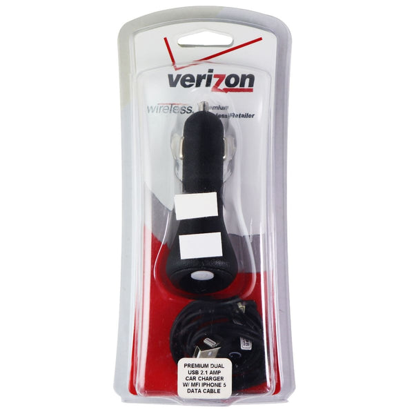 Verizon Dual USB Port Car Adapter + MFi Cable for iPhone/iPad - Black - Verizon - Simple Cell Shop, Free shipping from Maryland!