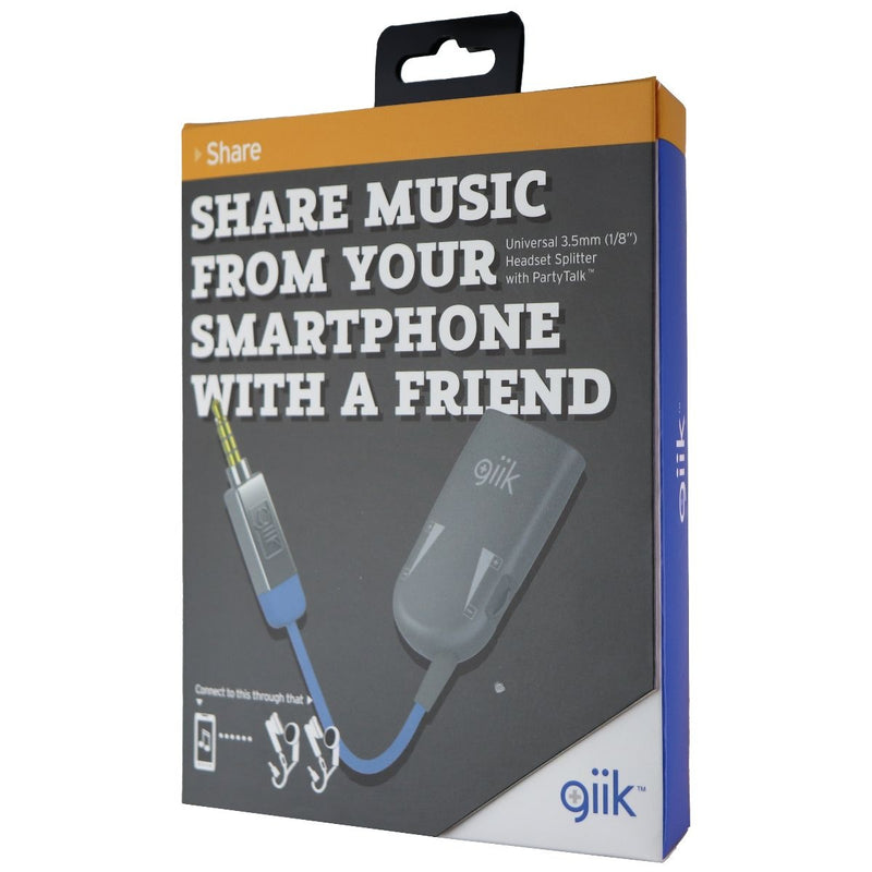 GiiK (GKSPLTR) 2-Way Headset Splitter for 3.5mm - Black/Blue - GiiK - Simple Cell Shop, Free shipping from Maryland!