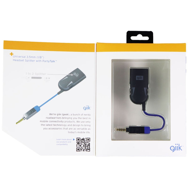 GiiK (GKSPLTR) 2-Way Headset Splitter for 3.5mm - Black/Blue - GiiK - Simple Cell Shop, Free shipping from Maryland!
