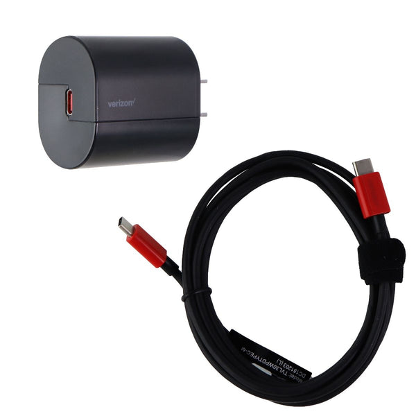 Verizon 30W Fast Charge USB-C Wall Adapter with 6-Foot USB-C Cable - Black/Red - Verizon - Simple Cell Shop, Free shipping from Maryland!