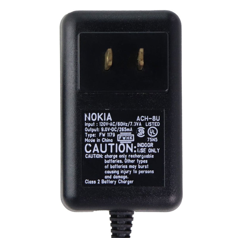 Nokia (9V/265mA) Class 2 Battery Charger/Adapter - Black (ACH-8U) - Nokia - Simple Cell Shop, Free shipping from Maryland!