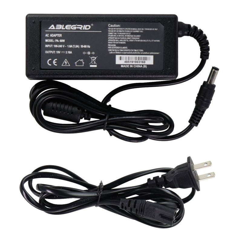 Ablegrid (19V/3.16A) AC Adapter Wall Charger/Adapter - Black (PA-60W) - Ablegrid - Simple Cell Shop, Free shipping from Maryland!