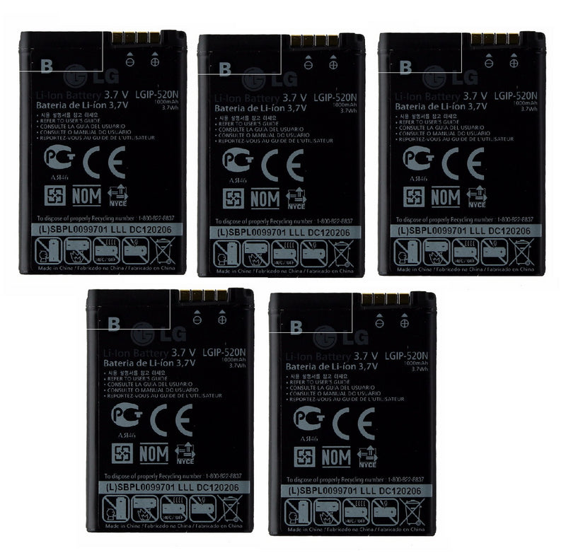 KIT 5x 1000mAh Replacement Battery (LGIP-520N) for LG Chocolate / GD900 / GW505 - LG - Simple Cell Shop, Free shipping from Maryland!