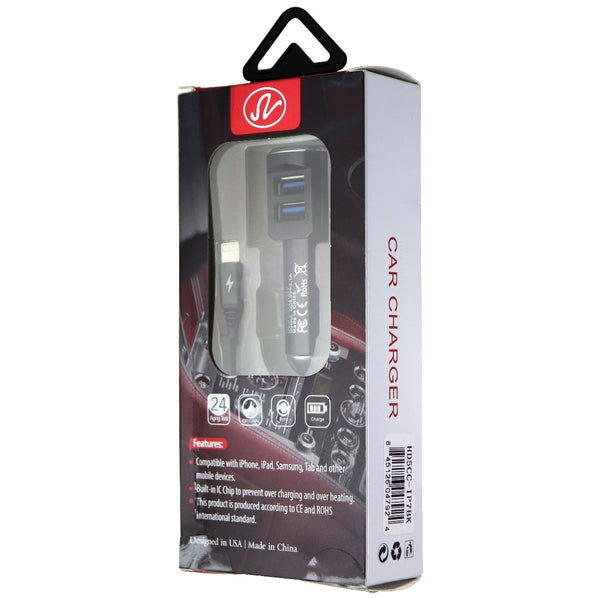 NEM (3.4A) Dual USB Car Charger with USB Cable - Black - NEM - Simple Cell Shop, Free shipping from Maryland!