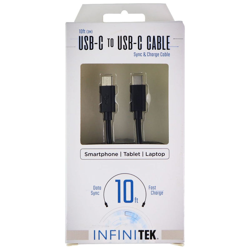 Infinitek 10-ft (USB-C) to (USB-C) Charge & Sync Cable - Black - Infinitek - Simple Cell Shop, Free shipping from Maryland!