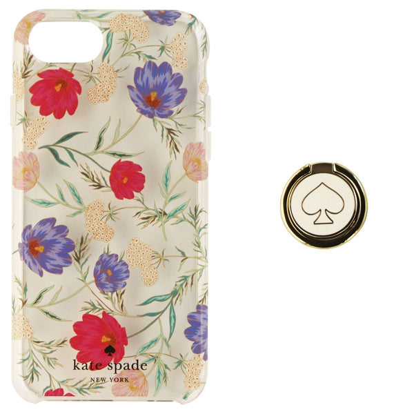 Kate Spade Hybrid Case & Attachable Ring Stand for iPhone 8/7/6s - Clear/Flowers - Kate Spade - Simple Cell Shop, Free shipping from Maryland!