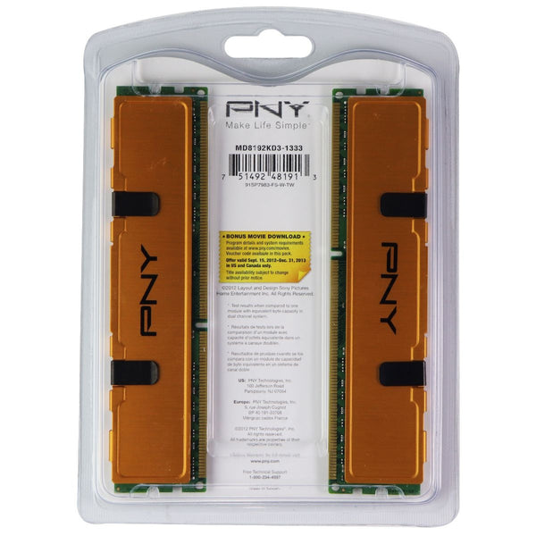 PNY DDR3 8GB (2x4GB) 1333MHz (PC3-10666) CAS 9 1.5V PC Memory Desktop Kit - PNY - Simple Cell Shop, Free shipping from Maryland!