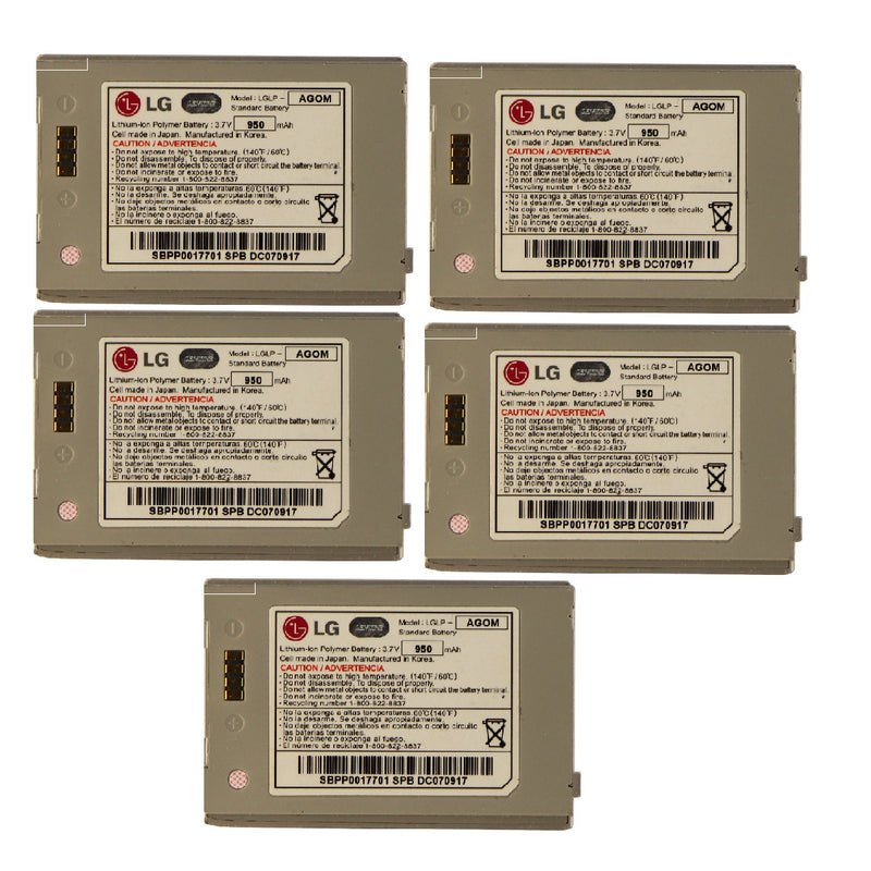 KIT 5x LG LGLP-AGOM-SVR 950 mAh Replacement Battery for LG ENV - LG - Simple Cell Shop, Free shipping from Maryland!
