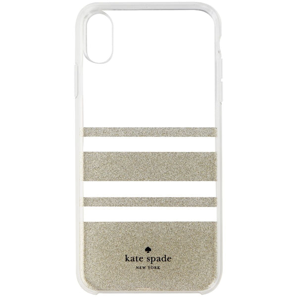 Kate Spade Hybrid Case for Apple iPhone XS Max - Clear / Gold Glitter Stripes - Kate Spade - Simple Cell Shop, Free shipping from Maryland!