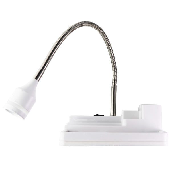 Adesso - LED Desk Lamp with USB Port Plus Storage - White/Brushed Steel - Adesso - Simple Cell Shop, Free shipping from Maryland!