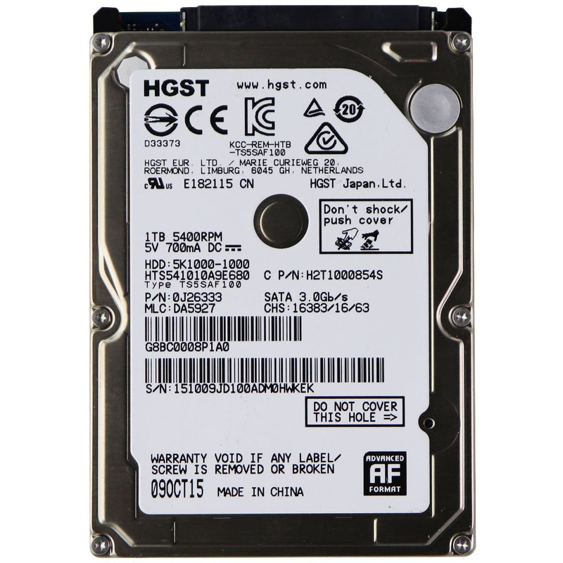 HGST (1TB) 2.5 SATA HDD 5400RPM Hard Drive (5K1000-1000) - HGST - Simple Cell Shop, Free shipping from Maryland!