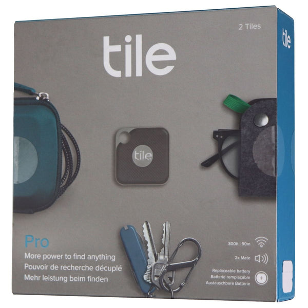 Tile Pro Bluetooth Item Tracker with Smartphone App (2 Pack) - Black (RT-15002) - Tile - Simple Cell Shop, Free shipping from Maryland!