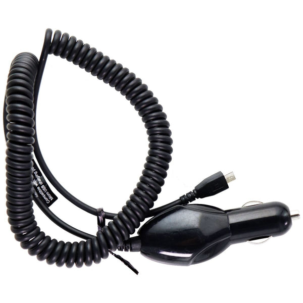 Universal Coiled Car charger with Micro-USB Connector - Black (580392S006) - Unbranded - Simple Cell Shop, Free shipping from Maryland!