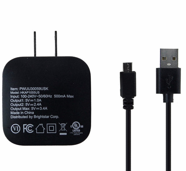 Key 3.4A Dual Output Wall Charger w/ Micro USB Cable - PWUU30056USK - KEY Enhanced - Simple Cell Shop, Free shipping from Maryland!