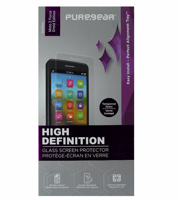 PureGear HD Tempered Glass with Self Aligning Tray for Moto Z Force - Clear - PureGear - Simple Cell Shop, Free shipping from Maryland!