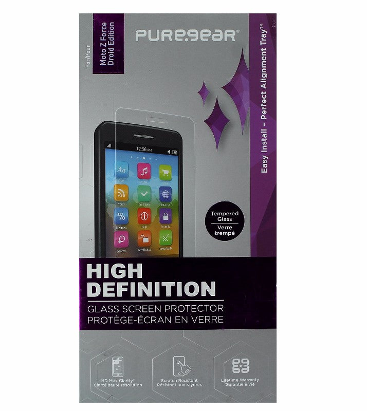 PureGear HD Tempered Glass with Self Aligning Tray for Moto Z Force - Clear - PureGear - Simple Cell Shop, Free shipping from Maryland!