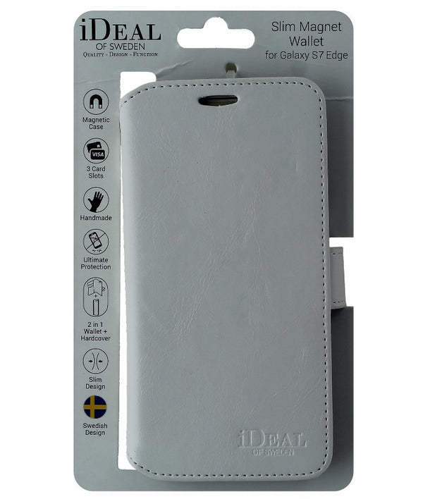 iDeal Wallet Folio Series Case Cover w/Ear Hold for Galaxy S7 Edge - White - iDeal of Sweden - Simple Cell Shop, Free shipping from Maryland!