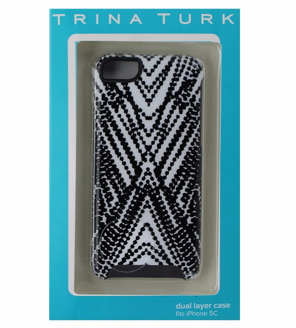 Trina Turk Dual Layer Case Cover for Apple iPhone 5C - White and Black Beads - M-Edge - Simple Cell Shop, Free shipping from Maryland!
