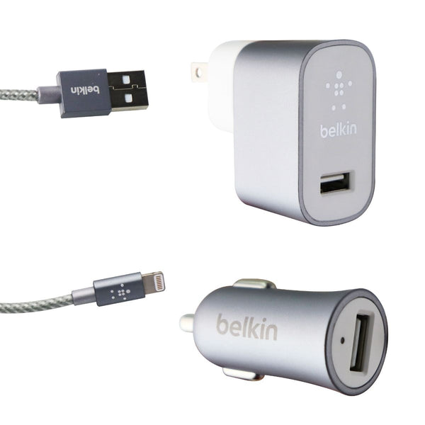 Belkin Mixit Car and Home Charger Kit with 4ft Braided for iPhones - Gray - Belkin - Simple Cell Shop, Free shipping from Maryland!