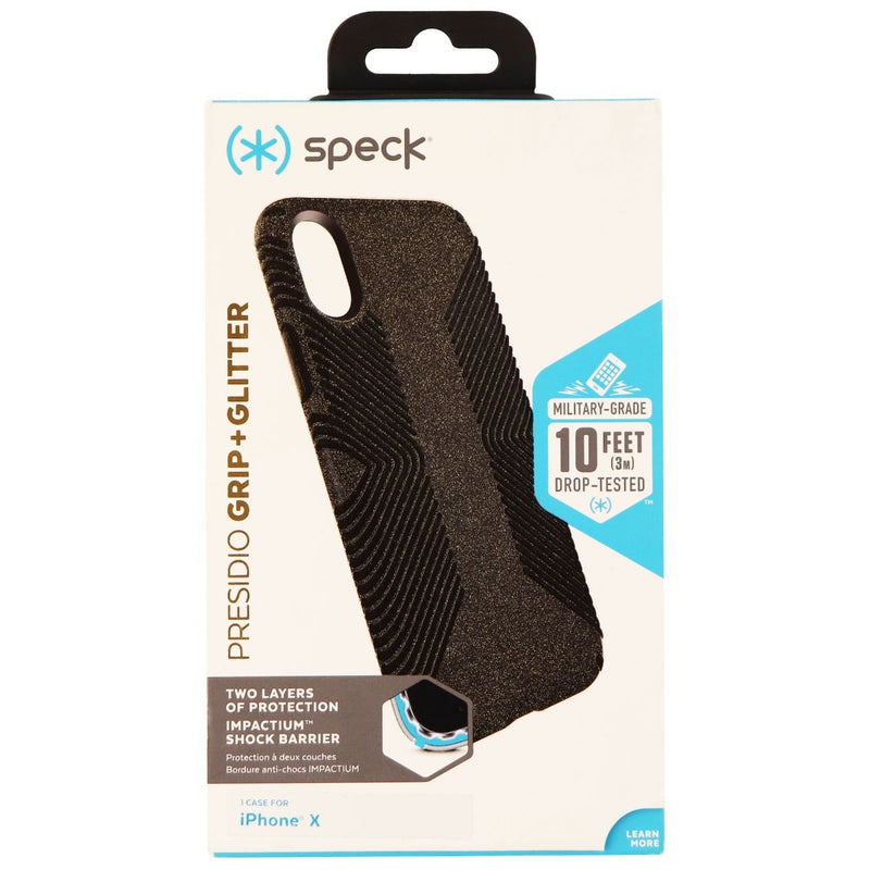 Speck Presidio Grip Glitter Series Case for Apple iPhone Xs/X - Black/Glitter - Speck - Simple Cell Shop, Free shipping from Maryland!