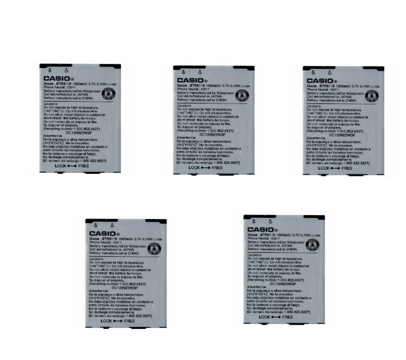 KIT 5x Casio BTR811B 1800mAh Replacement Battery for GzOne Commando 4g - Casio - Simple Cell Shop, Free shipping from Maryland!