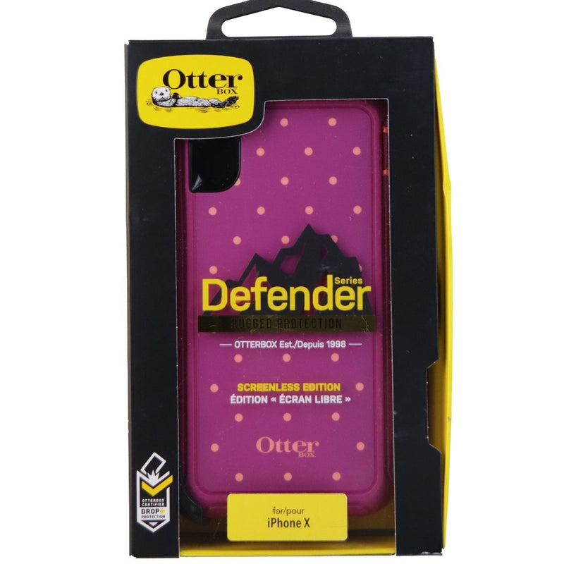 OtterBox Defender Series Screenless Case w/Holster for iPhone X 10 - Coral Dot - OtterBox - Simple Cell Shop, Free shipping from Maryland!