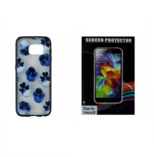 Sonix Hard Case & Screen Protector Combo for Samsung Galaxy S6 - Blue Flowers - Sonix - Simple Cell Shop, Free shipping from Maryland!