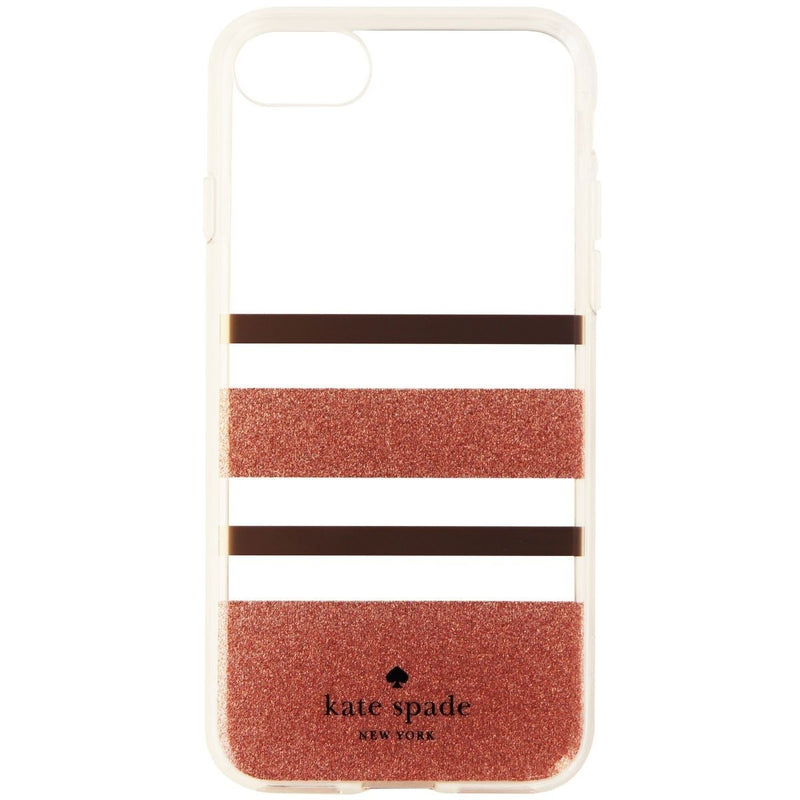 Kate Spade Flexible Hard Case for iPhone 8 7 - Clear/Rose Gold/Glitter Stripe - Kate Spade - Simple Cell Shop, Free shipping from Maryland!